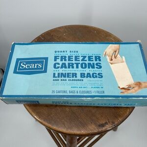Vintage Sears Blue Freezer Cartons and Liner Bags